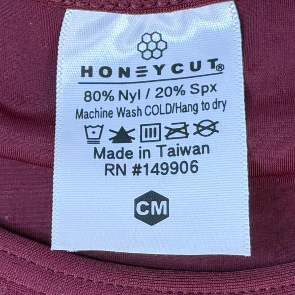 Honeycut Fetch Top Kids Size CM Burgundy NEW Dance Crop Top TAQ122 Wrap Tie - Picture 6 of 7